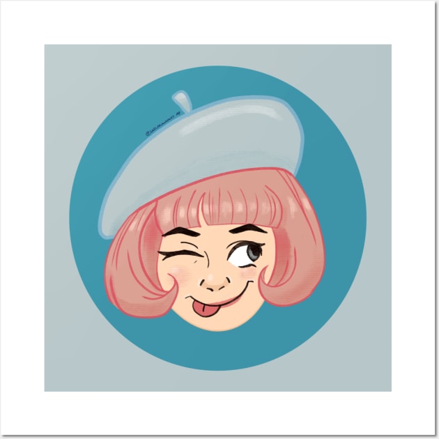 Girl with beret Wall Art by SailorAnna07